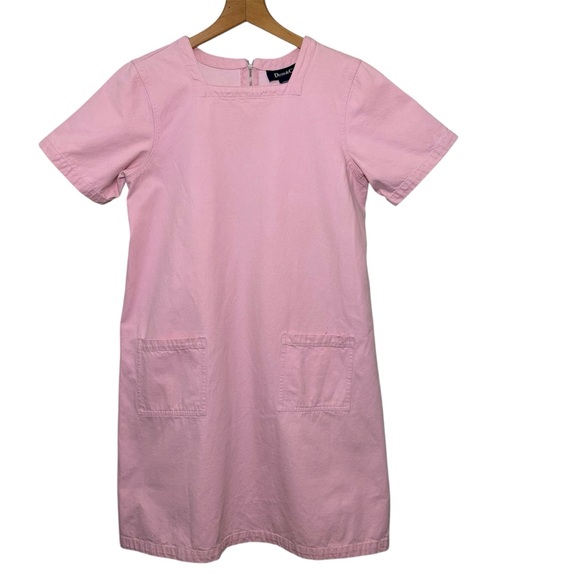 Denim&Co Dresses & Skirts - Vintage 90’s Denim & Co. Baby Pink Cotton front pocket shift dress. Women’s M